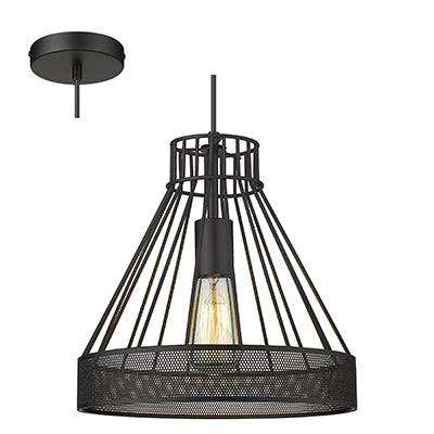 Grid Pendant Black 1x E27