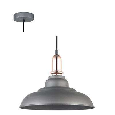 ***Pendant Metal 315mm Grey/Copper E27 1x28w