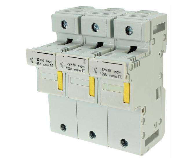 Fuse Holder 125 A 3 Pole For 22 X58 Mm Fuses 380/500 V Fh Rt18 125 3 P
