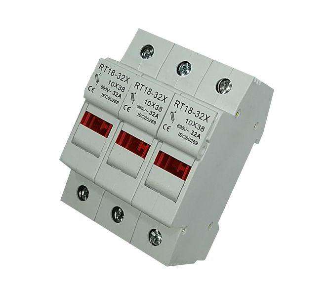 Fuse Holder 3 Poles M For 10 X38mm Fuse Fh Rt18 32 3 P M