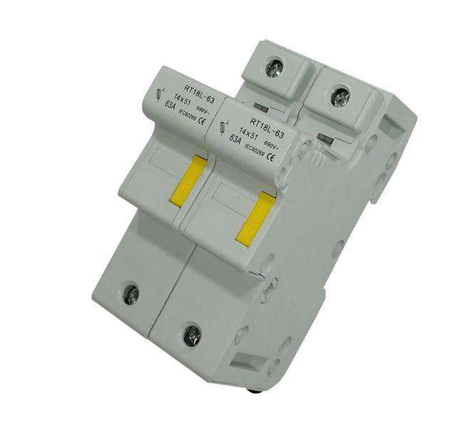 Holder 2 P Lock Type For 14 X51 Fuse D/R Mount 20 Fh Rt18 63 2 P