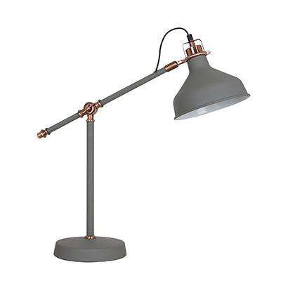 Table Lamp Steel Grey & Copper 1x E27