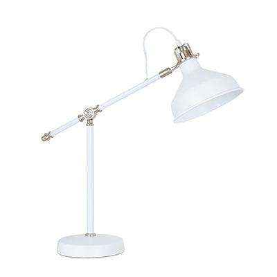 Table Lamp Steel White & Satin Nickel 1x E27