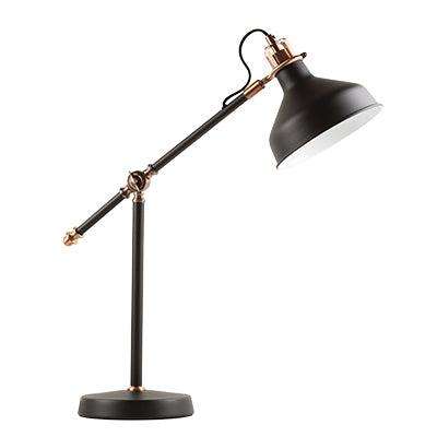 ***Table Lamp Steel Black & Copper 1x E27