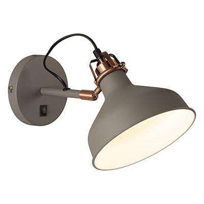 Wall Light With Switch Grey E27 1x40w