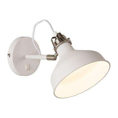 Wall Light With Switch White E27 1x40w