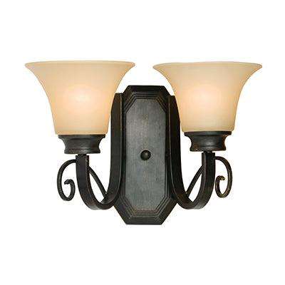 ***Firl Wall Light Antique Bronze & Cream E27 2x60w