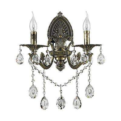 ***Phil Wall Light Crystal Antique Bronze 2x E14