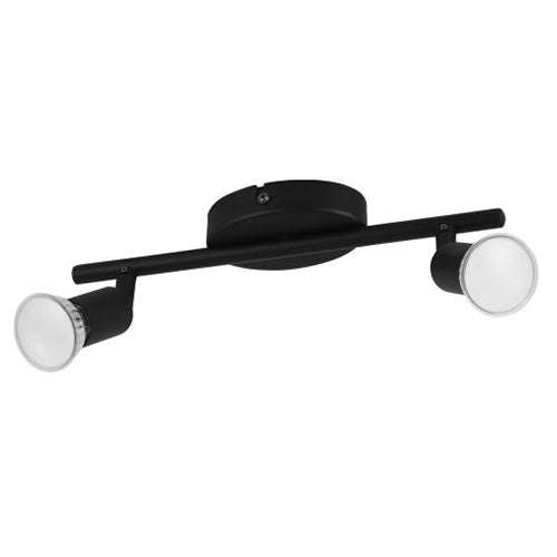 Buzz 2 Lt Spot Light Black Gu10 Led 2x2.8w