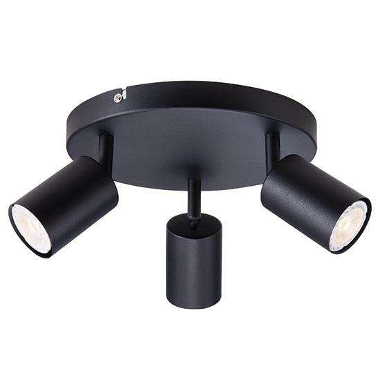 Urban Trio Plate S/Light Black Gu10 3x5w
