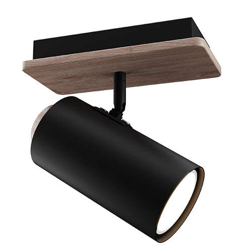 Sol S/Light 1 Light Black/Wood Gu10 1x5w