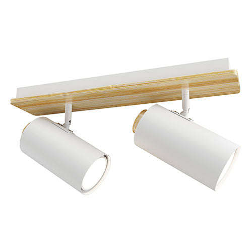 Sol S/Light 2 Light Bar White/Wood Gu10 2x5w