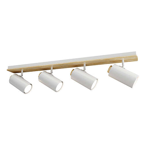 Sol S/Light 4 Light Bar White/Wood Gu10 4x5w