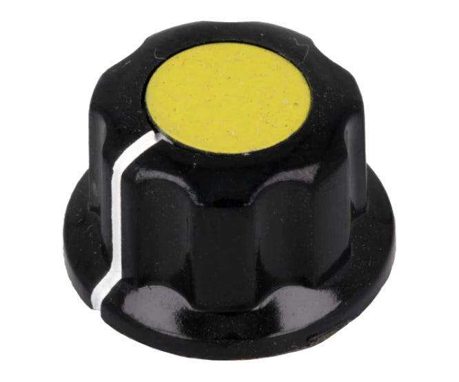 Knob Pla Yel Hex Lin 20x12x6.4 S8859 Yl