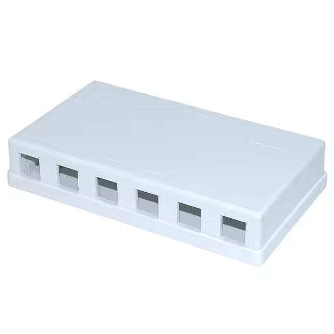 Surface Mount Ethernet Empty Box 6 Port White Sa8 P8 Cb6