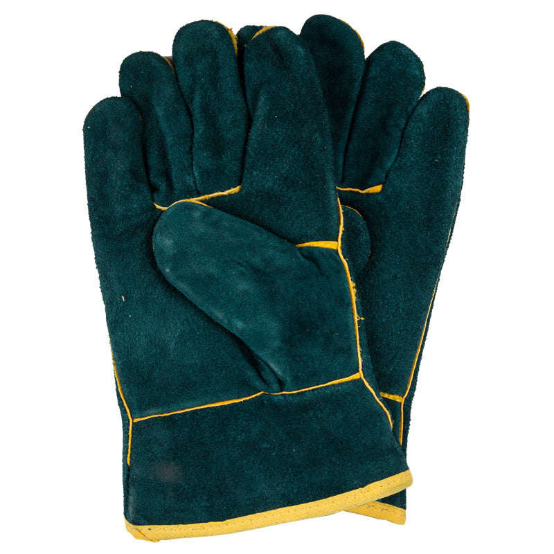 Strike Arc Leather Welding Glove Cuff Grey/Green 2