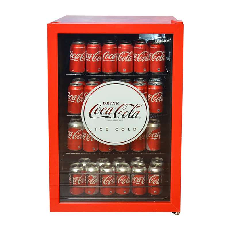 130 L Under Counter Beverage Cooler Glass Door Coca Cola Red