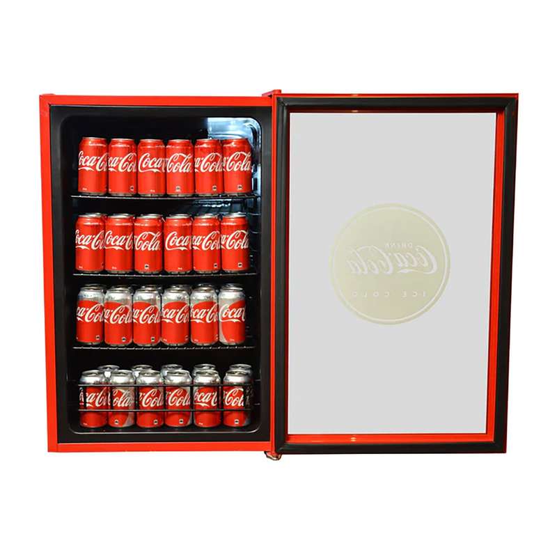 130 L Under Counter Beverage Cooler Glass Door Coca Cola Red