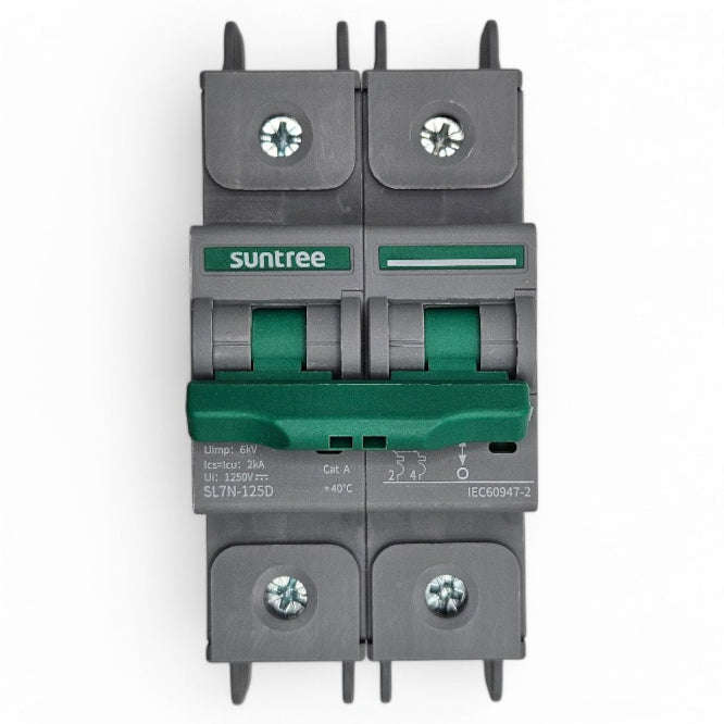 Dc Circuit Breaker Din Rail Mount 20 A 2 P Sl7 N 125 D 2 P 20 A 1000 V