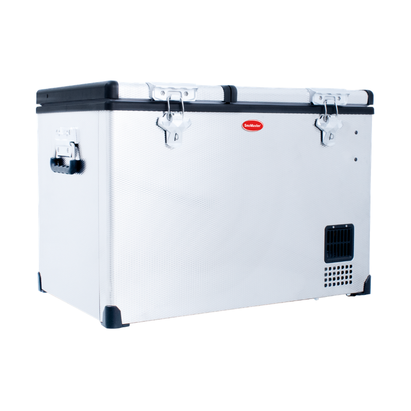SnoMaster - 56L Dual Compartment Portable Fridge/Freezer AC/DC -  Stainless Steel (SMDZ-CL56D)