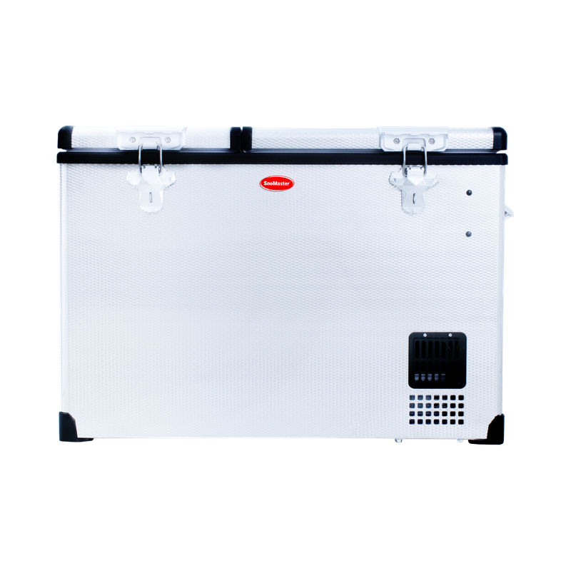 SnoMaster - 56L Dual Compartment Portable Fridge/Freezer AC/DC -  Stainless Steel (SMDZ-CL56D)