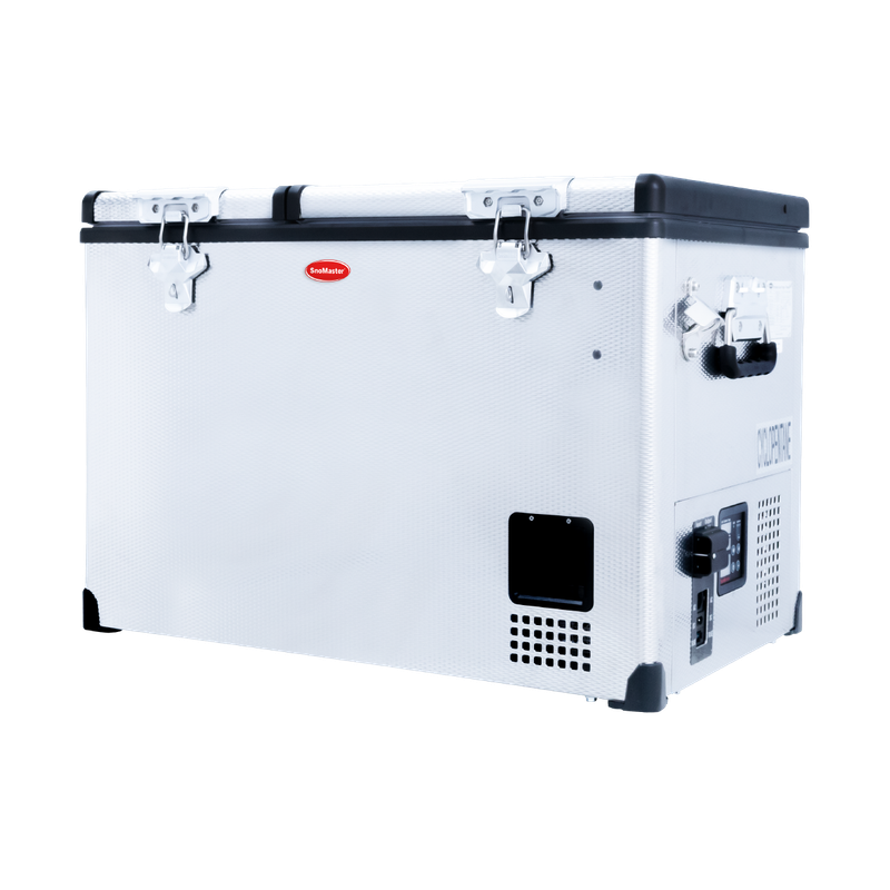 SnoMaster - 56L Dual Compartment Portable Fridge/Freezer AC/DC -  Stainless Steel (SMDZ-CL56D)
