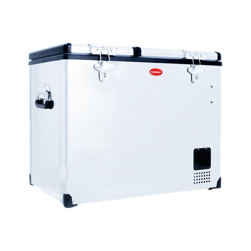 SnoMaster - 72L Dual Compartment Portable Fridge/Freezer AC/DC -  Stainless Steel (SMDZ-CL72D)