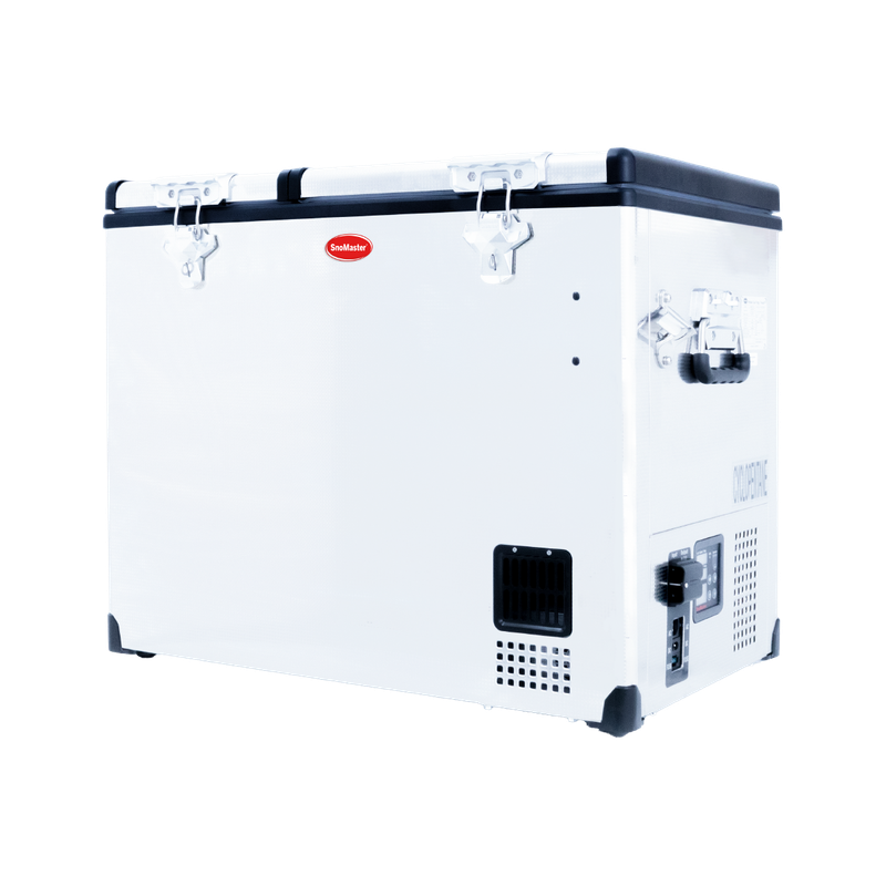 SnoMaster - 72L Dual Compartment Portable Fridge/Freezer AC/DC -  Stainless Steel (SMDZ-CL72D)