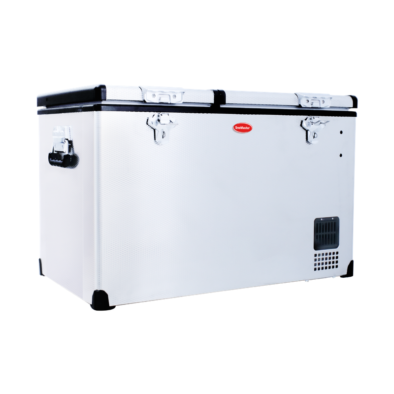 SnoMaster - 66L Dual Compartment Portable Fridge/Freezer AC/DC - Stainless Steel (SMDZ-EX67D)
