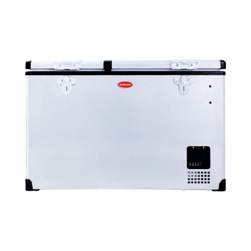 SnoMaster - 66L Dual Compartment Portable Fridge/Freezer AC/DC - Stainless Steel (SMDZ-EX67D)