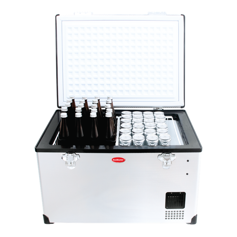 SnoMaster - 65L Low Profile Single Compartment Portable Fridge/Freezer AC/DC - Stainless Steel (S...