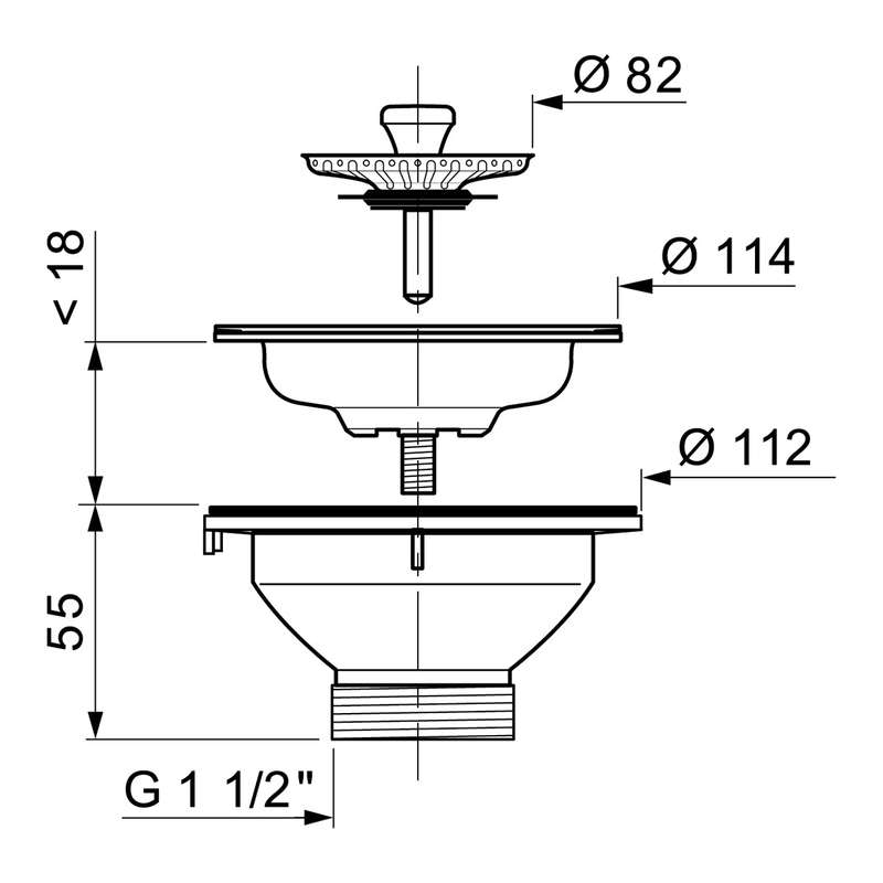 Wirquin Basket Sink Waste 90 Mm St/Steel