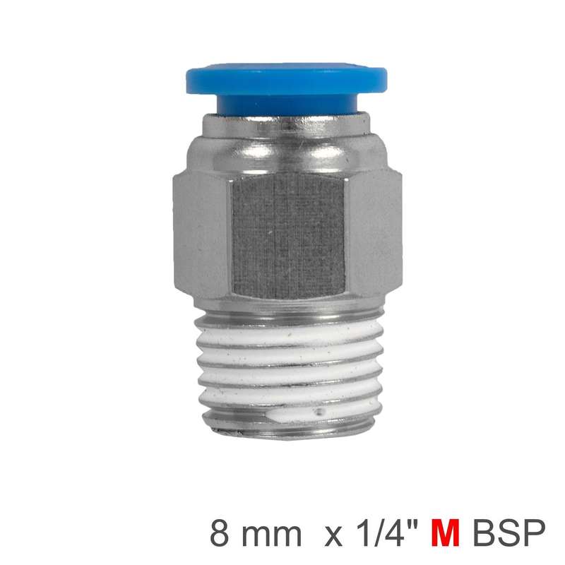 Pu Hose Fitting Straight Stud 8 Mm 1/4 M