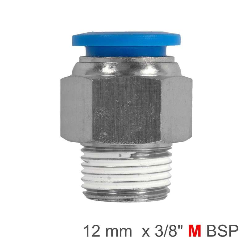 Pu Hose Fitting Straight Stud 12 Mm 3/8 M