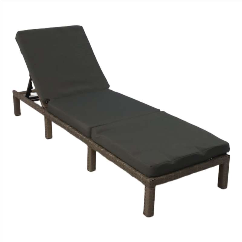 Seagull Deluxe Pe Rattan Lounger Kd Lounger, Size:198x60x28cm Pe Rattan:8*1.2mm,With Extra Comf...