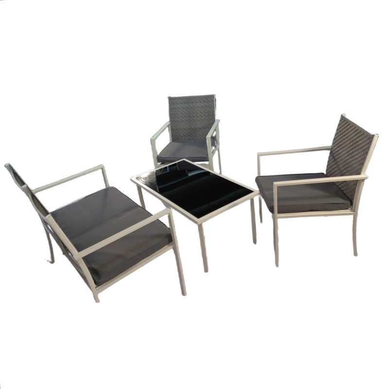Seagull Palermo Rattan 4 Pc Patio Set WhiteSingle Chair: 55.5 X66.5 X85 CmDouble Chair: 102 X66...