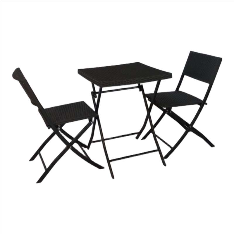 Seagull Panama Rattan 3 Piece Set Injection Moulded SetChair: 45x57x81 Cm Table: 58x58x70 Cm Fra...