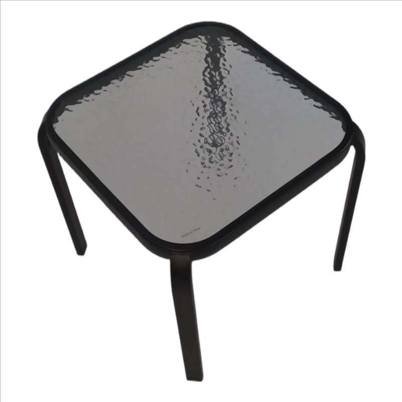 Seagull Bistro Glass TableDimension: 40 X40 Xh40 Cm Steel Tube: 28 X15 Mm