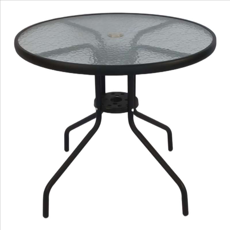 Seagull Table 60 Cm Size:D60*H70 Cm,Steel 22 Mm, 5 Mm Tempered Glass TopColour: Graphite