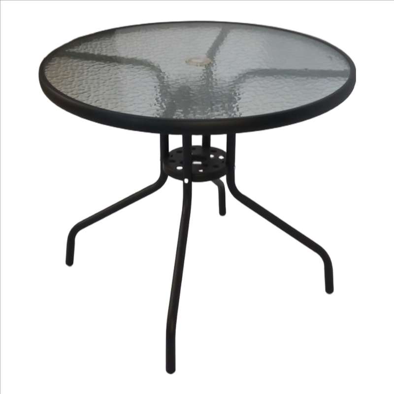 Seagull Table 60 Cm Size:D60*H70 Cm,Steel 22 Mm, 5 Mm Tempered Glass TopColour: Graphite