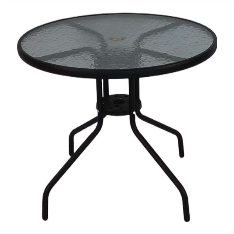 Seagull Table 60 Cm Size:D60*H70 Cm,Steel 22 Mm, 5 Mm Tempered Glass TopColour: Graphite