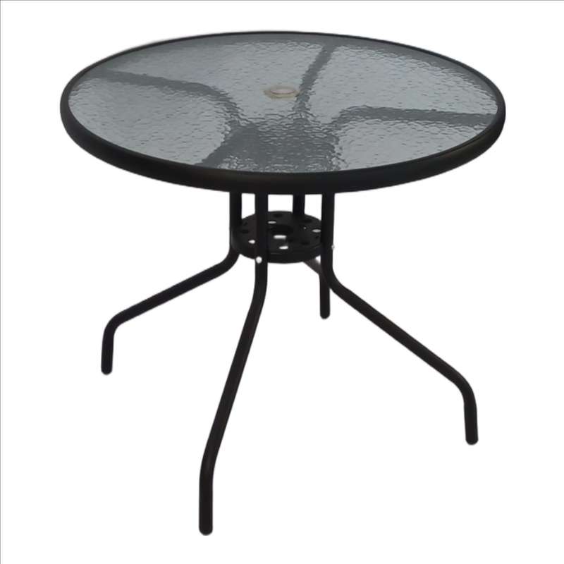 Seagull Table 60 Cm Size:D60*H70 Cm,Steel 22 Mm, 5 Mm Tempered Glass TopColour: Graphite