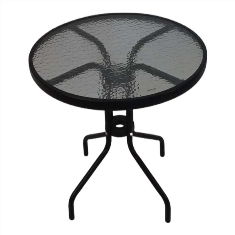 Seagull Table 80 Cm Size:D80*H70 Cm,Steel 25*0.8 Mm, 5 Mm Tempered Glass Top Colour: Graphite