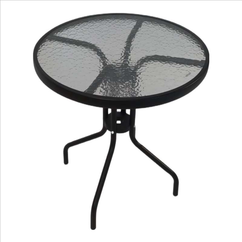 Seagull Table 80 Cm Size:D80*H70 Cm,Steel 25*0.8 Mm, 5 Mm Tempered Glass Top Colour: Graphite