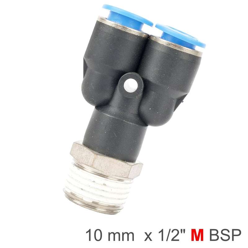 Pu Hose Fitting Y Joint 10 Mm 1/2 M