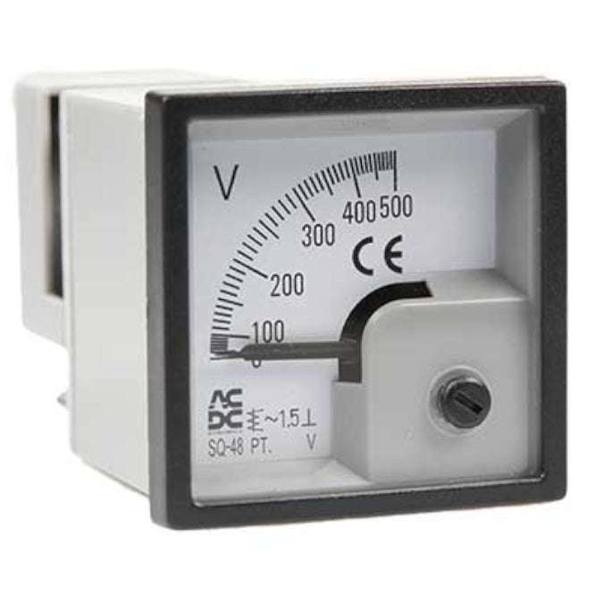 Voltmeter 0 500 V Ac 65x65mm Sq72 500 Vac