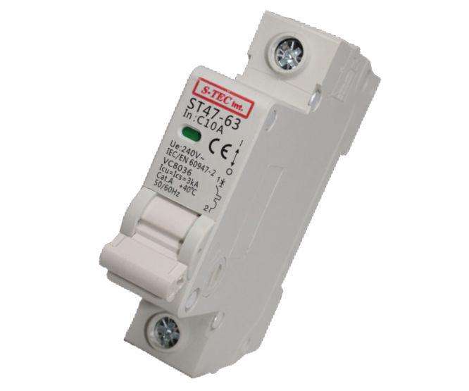 Circuit Breaker 3 Ka C Curve 1 P 10 A 12/Box Cb St47 3110