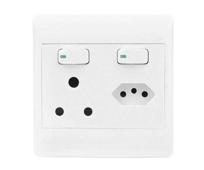 Single Wall Socket 16 A + Single Euro Socket 4x4 Flush Sti 1085