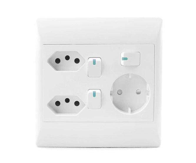 Wall Socket 3 L+2 Euro+1 Schuko 4 X4 Sti 1088