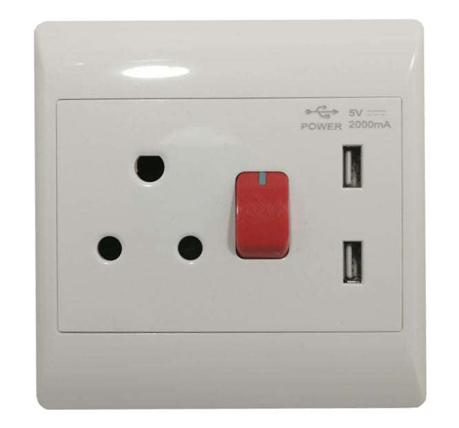 Dedicated 16 A Wall Socket + 2 Usb 4x4 Sti 1105